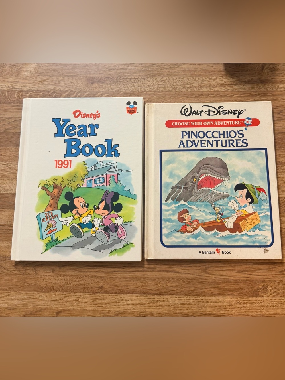 Vintage Disney books (2). Disney yearbook 1991 Pinocchio's Adventure